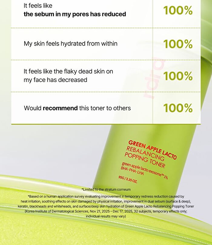 Green Apple Lacto Rebalancing Popping Toner - 95g