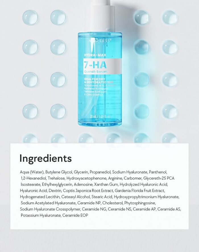 Nineless Hydra-Max 7-HA Quench Serum - 2026 Version - 30ml