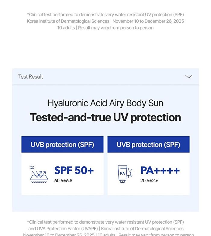 Hyaluronic Acid Airy Body Sun Cream - 150ml