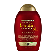 Ogx Frizz Free & Keratin Smoothing Oil 5 In 1 Benefits Shampoo For Frizzy Hair 385ml