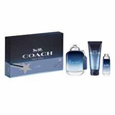 Coach Set Coach: Blue Eau De Toilette For Men 100ml & Blue Eau De Toilette For Men 15ml & Blue Shower Gel Beard & Hair 100ml