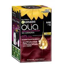 Garnier Olia 6.66 Very Intense Red Permanent Hair Colour No Ammonia 60% Oils