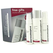 Dermalogica Age Smart Travel Set: Dynamic Skin Recovery + Skin Resurfacing Cleanser + Antioxidant HydraMist 3pcs