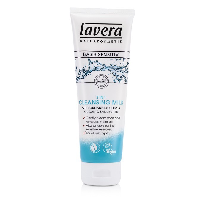 Lavera Basis Sensitiv 2-in-1 Cleansing Milk 125ml | Cosmetics Now 