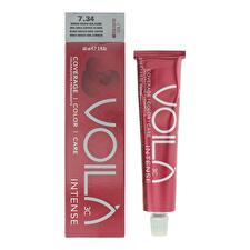 Intercosmo Voila 3c Intense Permanent Hair Dye 7.34 Medium Golden Copper Blonde 60ml