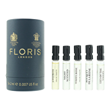Floris Of London Discovery Collection Set Floris Of London: White Rose Eau De Toilette For Women 2ml *vial & Night Scented Jasmine Eau De Toilette Unisex 2ml *vial & Chypress Eau De Toilette Unisex 2ml *vial & Lily Of The Valley Eau De Toilette For Women 2ml *vial & Bouquet De La Reine Eau De Toilette Unisex 2ml *vial