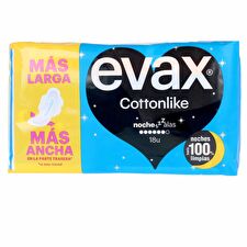 Evax Cottonlike Night Pads Wings 18 U