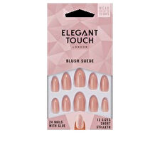 Elegant Touch Core Colour Nails With Glue Short Stiletto #blush Suede 24 U