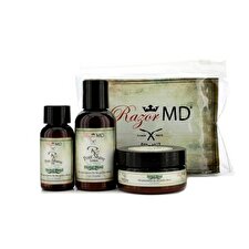 Razor MD RX Shave Trio (Kräutermischung): Post Shave Lotion 60ml + Pre Shave Öl 30ml + Shave Creme 60ml 3St