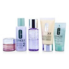Clinique Exclusive Set: DDLM plus 50ml + All About Eyes 15ml + Flüssigseife 30ml + Klärende Lotion # 2 60ml + Make-up Entferner 50ml 5pcs