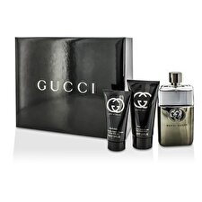 Gucci Guilty Pour Homme Coffret: Eau de Toilette Spray 90ml/3oz + After Shave Balm 75 ml / 2,5 Unzen + All Over Shampoo 50ml / 1,6 Unzen 3pcs