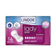 Lindor Lady Pad Maxi Night 6 Drops 14 U