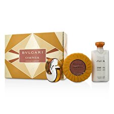Bvlgari Omnia Indian Garnet Coffret: Eau de Toilette Spray 15ml/0.5oz + duftende Seife 150g / 5,3 Unzen + Body Lotion 75 ml / 2,5 Unzen 3pcs