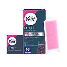 Veet Expert Bikini Depilatory Wax Strips For Normal Skin 16 Units