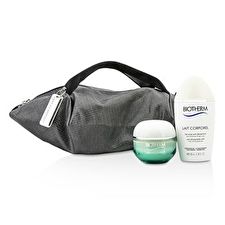 Biotherm Aquasource & Körperpflege X Mandarina Duck Coffret: Creme N / C 50ml + Anti-Drying Body Care 100 ml + Handgriff-Beutel 2pcs + 1bag
