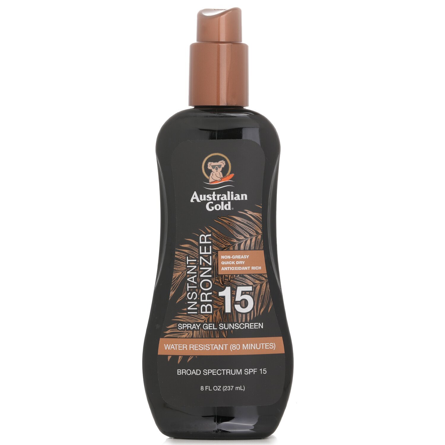 australian gold spf 50 spray gel sunscreen with instant bronzer