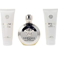 Versace Eros Pour Femme Gift Set Eau De Parfum 100ml Body Lotion 100ml Shower Gel 100ml And Handbag 100ml