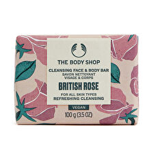 The Body Shop British Rose Cleansing Face & Body Bar 100g