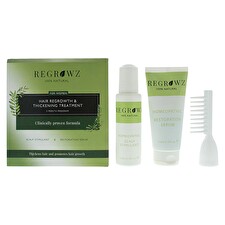 Regrowz Set Regrowz: Homeopathic Scalp Serum Restorative 75ml & Homeopathic Scalp Cream Treatment Hydrate & Protect 75ml & Homeopathic Mini Hair Brush White