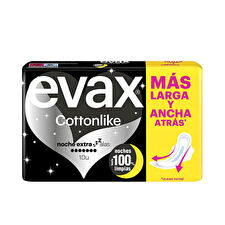Evax Cottonlike Extra Winged Night Pads 10 Units