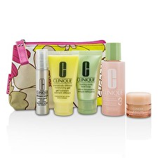 Travel Set: Gesichtsseife + Lotion 3 60ml + DDMG + Serum 10ml + Alles über Augen 7ml + Tasche 5pcs + 1bag 30ml