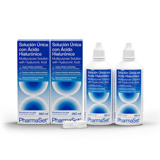 Pharmaset Unique Solution With Hyaluronic Acid For Soft Contact Lenses 2x 360ml