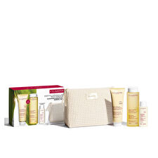 Clarins Age-defying & Firming Essentials Set Pouch/cleanser 125ml/lotion 200ml/milk 50ml 375ml