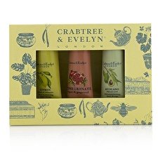 Crabtree & Evelyn Botanicals Hand Therapie Set (1x Zitrone, Honig & Koriander, 1x Granatapfel, Argan & Traubenkernöl, 1x Avocado, Oliven & Basilikum) 3x25g/0.9oz