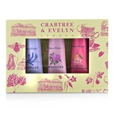 Crabtree & Evelyn Florals Hand Therapie Set (1x Birne & Rosa Magnolie, 1x Rosenwasser, 1x Lavendel) 3x25g/0.9oz
