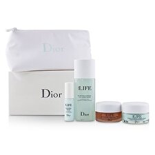 Christian Dior Hydra Life Travel Set: Balancing Hydration Sorbet Water+Deep Hydration Water Essence+Fresh Hydration Creme+Glow Better Mask 4pcs