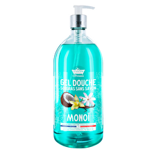 Les Petites Bains De Provence Monoi Shower Gel For Body Face & Hair For Sensitive Skin 1000ml