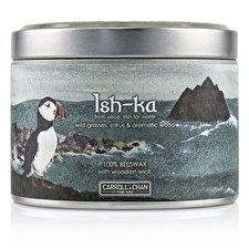 The Candle Company Tin Can 100% Beeswax Candle with Wooden Wick - Ish-Ka (8x5) cm