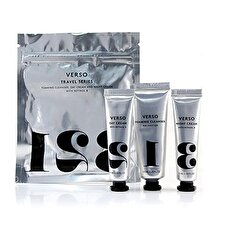 VERSO Travel Series Set: Foaming Cleanser 25ml + Day Cream 15ml + Night Cream 15ml 3pcs