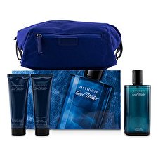 Davidoff Cool Water Coffret: Eau De Toilette Spray 125ml/4.2oz + Shower Gel 75ml/2.5oz + After Shave Balm 75ml/2.5oz + Navy Toilet Bag (Box Slightly Damaged) 3pcs+Bag