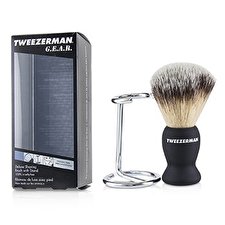 Tweezerman G.E.A.R. Deluxe Shaving Brush with Stand 2pcs