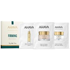 Ahava Set Ahava: Multivitamin C+ Firming Serum For Face 3ml *sample & Multivitamin Firming Massage Cream Mask For Face 3ml *sample & Multivitamin Firming Day Cream For Face Spf 30 3ml *sample