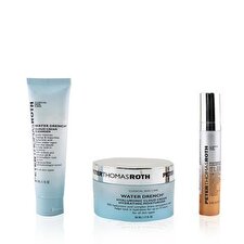 Peter Thomas Roth Hydration Glow-Up Kit: 1x Water Drench Cleanser 30ml + 1x Water Drench Moisturizer 50ml + 1x Potent-C Power Serum 10ml 3pcs