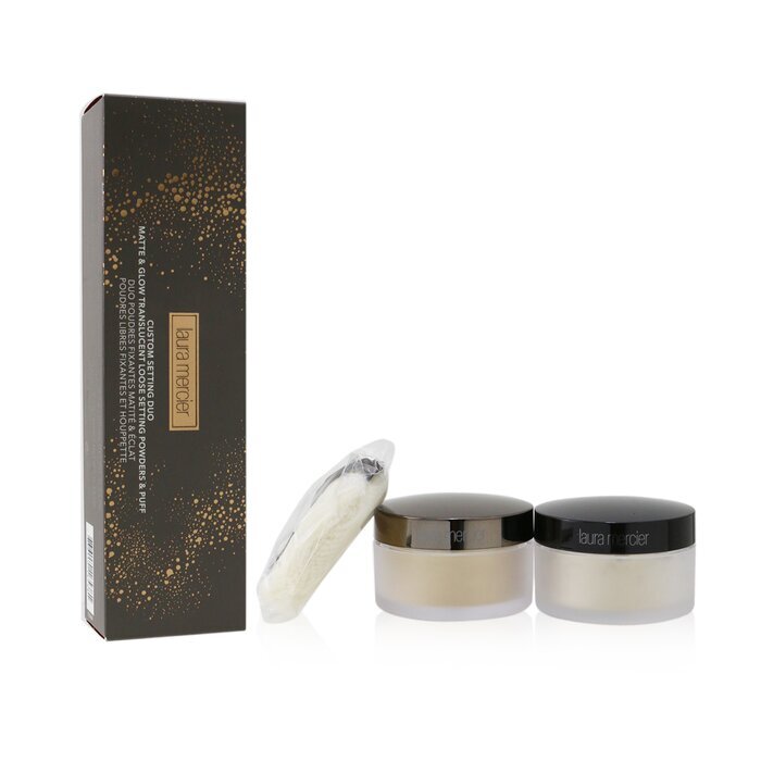 Laura Mercier Matte & Glow Translucent Loose Setting Powders & Puff Duo (2x Loose Setting Powder