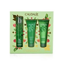 Caudalie Eau Des Vignes Christmas Coffret: Fresh Fragrance Spray 50ml + Shower Gel 50ml + Body Lotion 50ml (Green Line) 3pcs