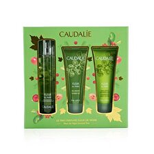 Caudalie Fleur De Vigne Christmas Coffret: Fresh Fragrance Spray 50ml + Shower Gel 50ml + Body Lotion 50ml (Light Green Line) 3pcs