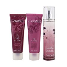 Caudalie The Des Vignes Christmas Coffret: Fresh Fragrance Spray 50ml + Shower Gel 50ml + Body Lotion 50ml (Purple Line) 3pcs