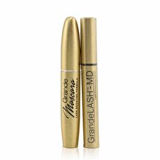 Grande Cosmetics (GrandeLash) Golden Girl Duo Set: GrandeLASH MD 2ml + GrandeMASCARA 5.6g + Bag 3pcs