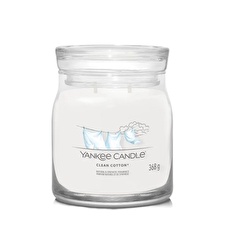 Yankee Candle Aromatic Candle Signature Glass Medium Clean Cotton 368 G