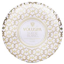 Voluspa 3 Wick Decorative Tin Candle - Suede Blanc 340g/12oz