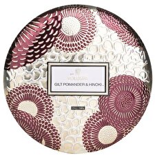 Voluspa 3 Wick Decorative Tin Candle - Gilt Pomander & Hinoki 340g/12oz