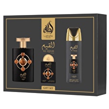 Lattafa Perfumes Al Qiam Gold Gift Set Eau De Parfum 100 Deospray 200ml And Eau De Parfum 20ml 100ml