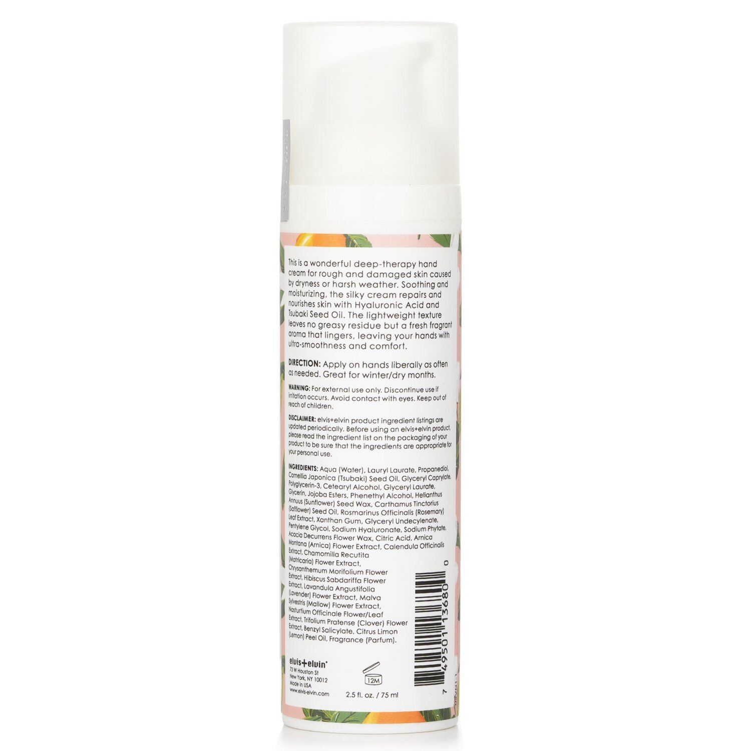 elvis+elvin Neroli & Mandarin Hand Cream - 75ml