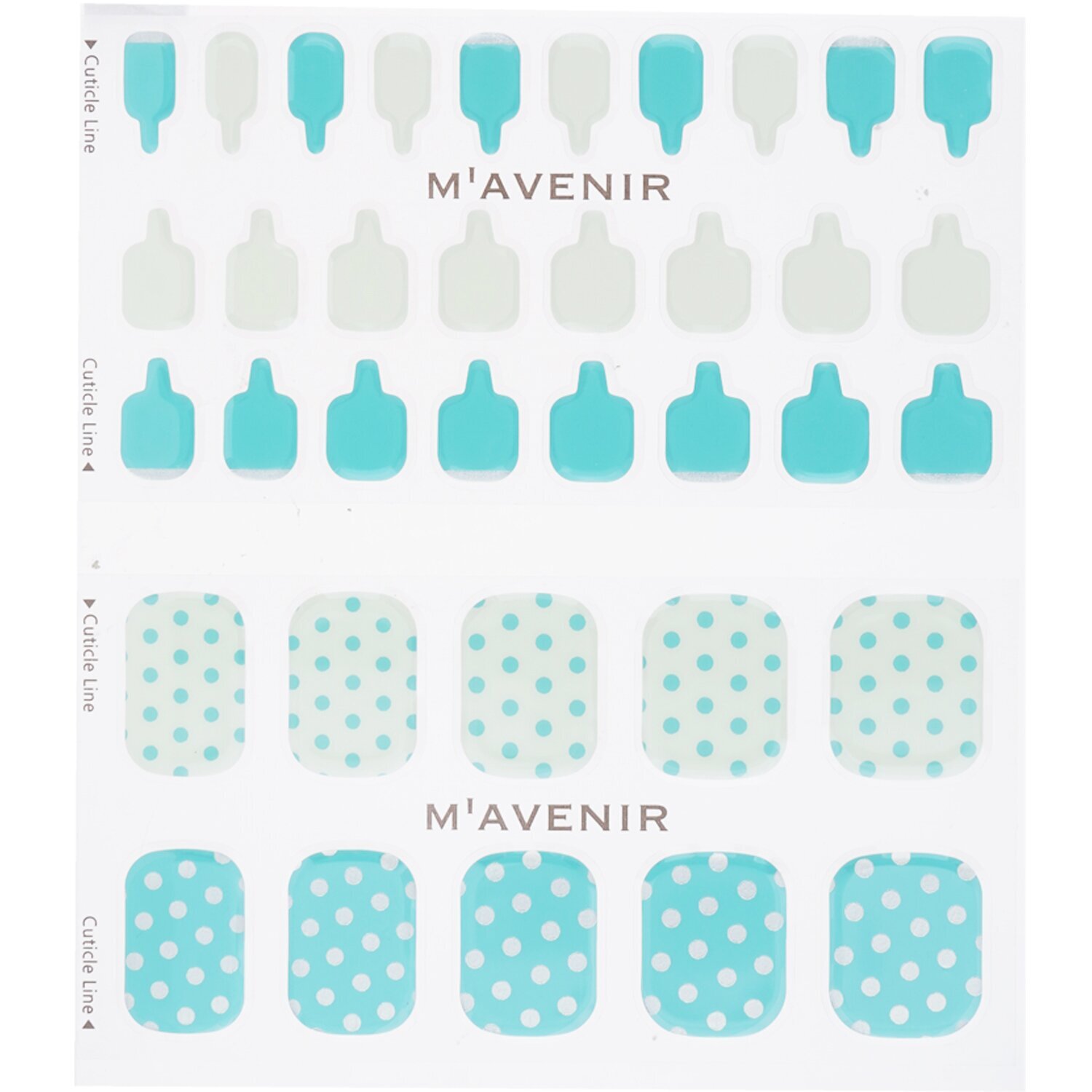 Mavenir Nail Sticker (Patterned) - # Mint Cream Dot Pedi 36pcs ...