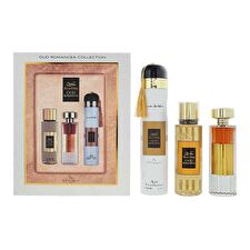 Ard Al Zaafaran Set Ard Al Zaafaran: Oud Romancea Eau De Parfum For Women 100ml & Oud Romancea Scented Spray For Women 250ml & Oud Romancea Amber Room Air Freshener 300ml