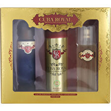 Cuba Royal Gift Set 100ml Eau De Toilette After Shave (after Shave) Royal 100ml And 200ml Royal Deospray 100ml